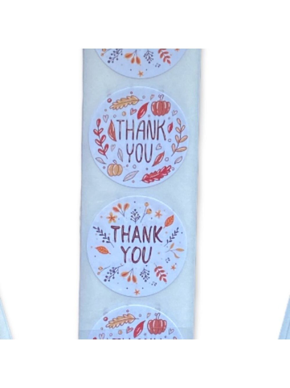 100 1" Round Thank You Stickers 2 Designs, Pumpkin, Fall PRICE IS FIRM